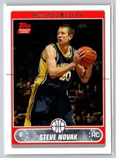 Steve Novak RC 2006-07 Topps Basketball Rookie Card # 221 Houston Rockets. rookie card picture
