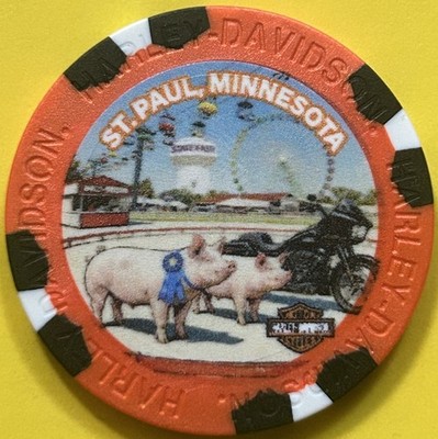 Harley Davidson Wide Print Poker Chip from St Paul HD 2026 Minnesota State Fair