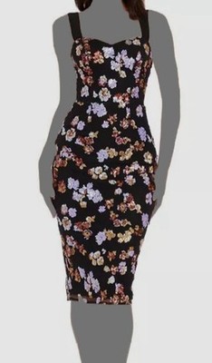 Dress the Population Women's Black Nicole Floral Sequined Bodycon Dress, Size XS