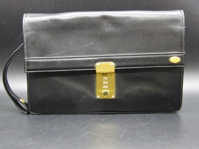 Luxus Dunhill Dokumententasche schwarz Leder mit Codeschloss und Reißverschlusstasche