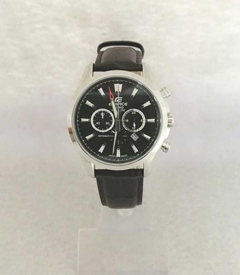 CASIO EDIFICE Tagged St.s Brown Embossed Leather Band No Box Description Used