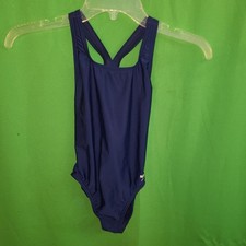 2991 NWOT SPEEDO 24 or 8 girls navy blue solid PRO LT swimsuit one piece 24