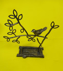 Jewelry Tree Stand Earring Hanger Holder Bird Leaf with Ring Tray Black Bronze — photo 2