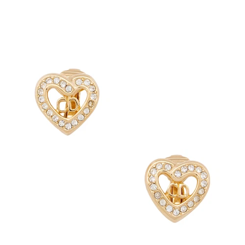 Boucles d'oreilles clips coeur cristal Dior vintage