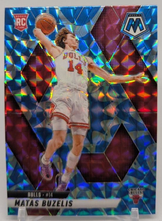 2024-25 Panini Mosaic - Matas Buzelis #223 Rookies Reactive Blue Mosaic Prizm