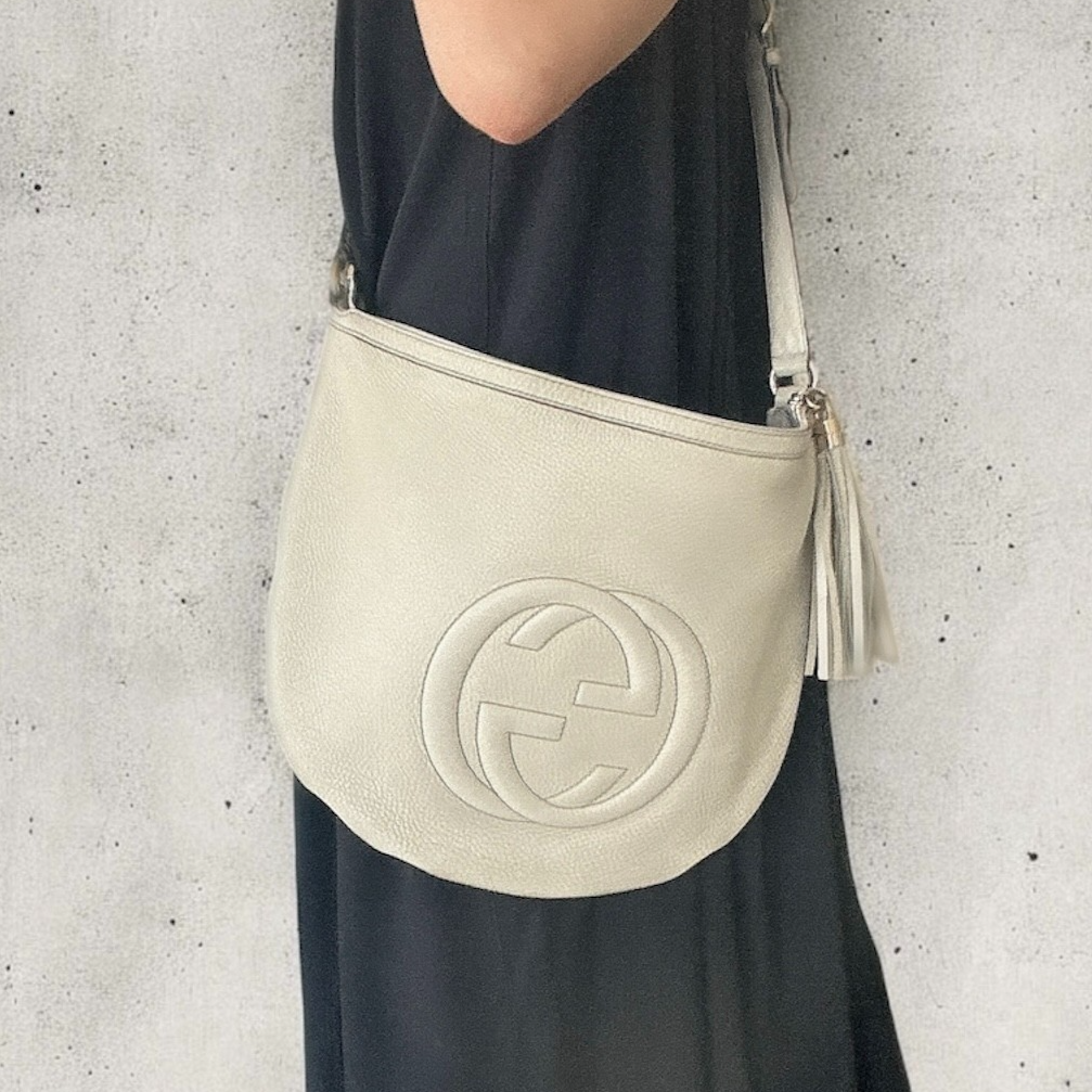 GUCCI SOHO Leather Shoulder Bag Authentic Japan 0540