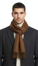 Lanvin Pure Cashmere Scarf   Classic Brown Wrap, Luxuriously Soft