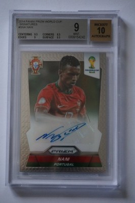 2014 Panini Prizm World Cup Signatures Nani #SNA BGS 9|10 AU POP 10
