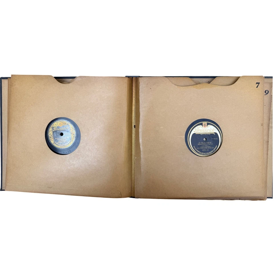 Antique Brunswick Record Album Book 78 RPM Phonograph Vintage Music Collection - Image 4 of 4