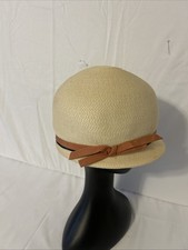 Vintage Ivory Straw Cloche Hat With Accent Ribbon