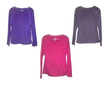 Danskin Now Long Sleeve Athletic Tops w/Mesh Sides for Air Circulation Size S-L