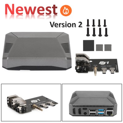 2021 Newest Case Gehäuse für Raspberry Pi 4 Metallgehäuse mit Lüfter Shutdown
