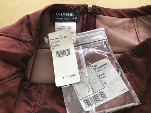 Auth Chanel Quilted Bordeaux Skirt Size 38 NWT $1350 - 第 6/10 張圖片