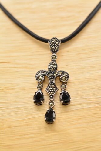 Judith Jack Vintage Necklace Crystal Marcasite 925