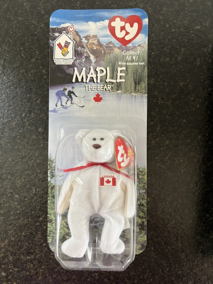 Juego completo de 4 Ty McDonalds Beanie Baby Glory Britannia Maple Erin 1999 envío gratuito Foto 2 de 4