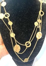11.270 Vintage necklace, gold tone, 3 rows, Kenneth Col