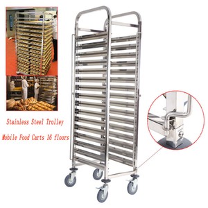 16 pisos Carritos Cocina limpieza estantería estantería Inoxidable Trolley  | eBay