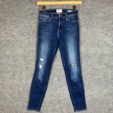 Frame Le High Skinny Jeans Stretch Dark Wash Denim Blue Women's Size 26