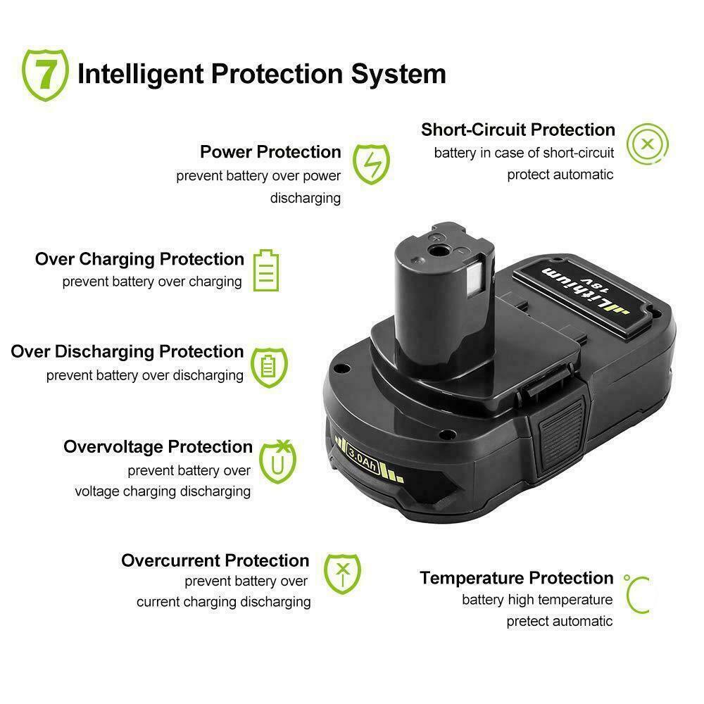 Batteria Ryobi 18v Powayup 3A 9.6V-18V BCL1418 Caricabatterie Di Ricambio Per Ryobi BCL1418 P108 P107 P104 P105 P102 P103 Batteria Strumenti Batteria Ryobi 18v 5ah - Foto 5