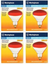 Westinghouse 0394848 250W R40 Red Dimmable Infrared Heat Lamp Bulbs - Pack of 4