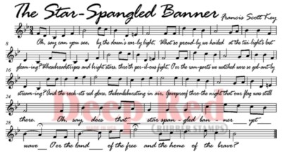 Deep Red Stamps Star Spangled Banner Rubber Cling Stamp