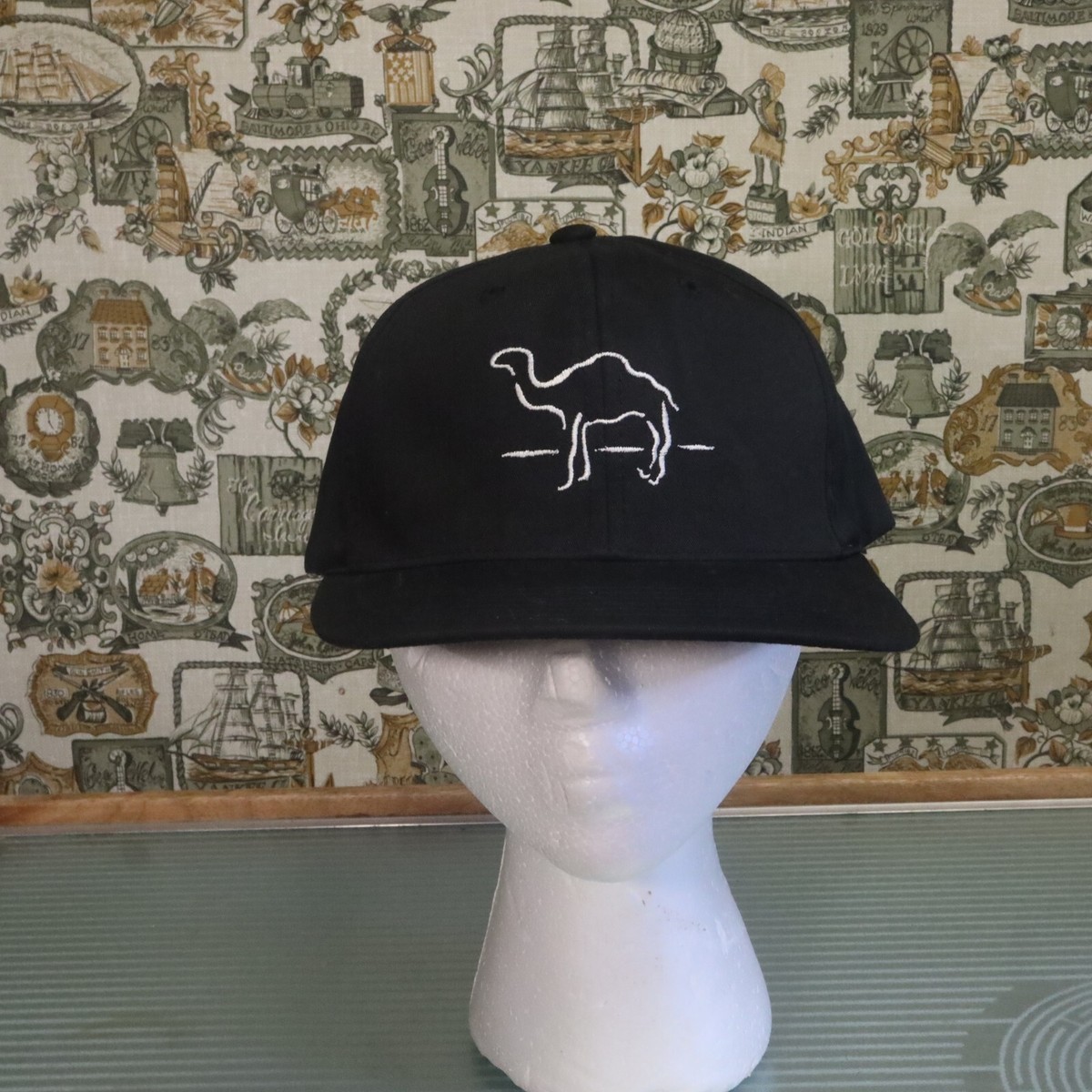 camel cigarette baseball cap Vintage Camel Cigarettes Mens Hat Black Embroidered Baseball Snapback Cap