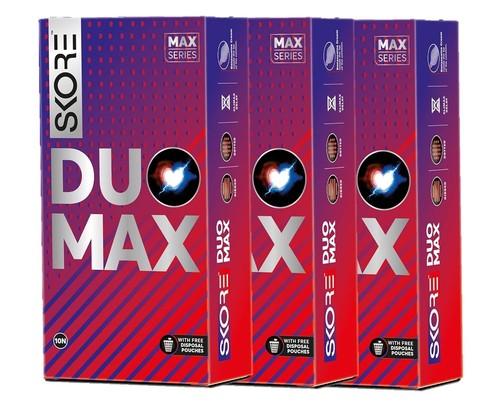 Skore Duo Max - Premium Pleasure Condoms for 10 pieces| Pack of 3 - Picture 2 of 7