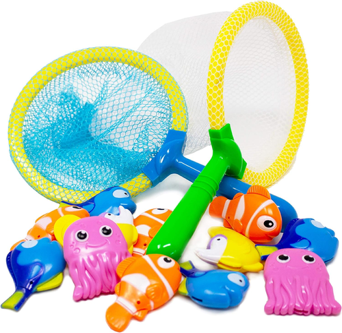 Dive & Grab Fishing Game Set - 14 Pc Sinking Swimming Pool Toys for Kids - Water