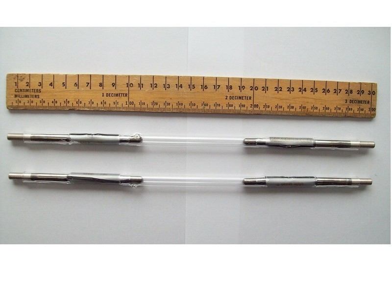 Set of 2 high-energy, pulsed flashlamps to pump Nd:glass/ruby laser rods, new