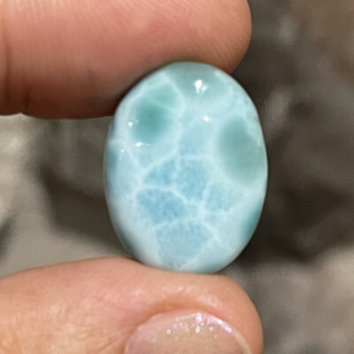 13.25ct 20x15.2x4.8mm Fine Blue Larimar Oval Cabochon Loose Gem