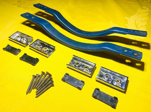 Chevy Dodge Ford Custom Van 2-door Set of BLUE Vinyl Chrome Door Pull Straps Kit - 第 9/9 張圖片