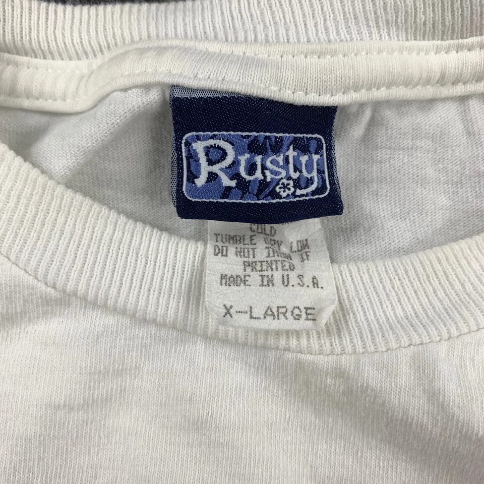 Camiseta de Surf Vintage Años 90 Rusty XL Chica East Coast Championships Surf NC Beach Foto 2 de 4