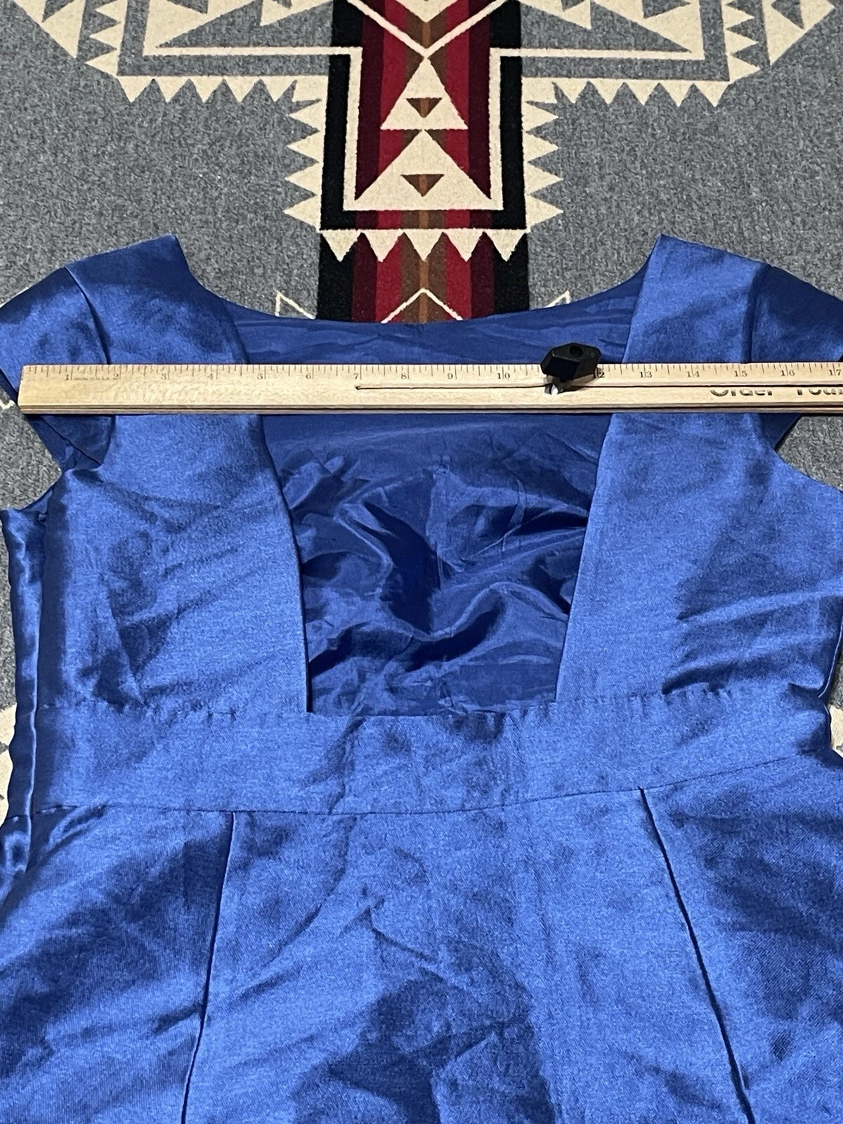 Mini abito da cocktail Kate Spade taglia 6 blu giacinto senza schiena T9