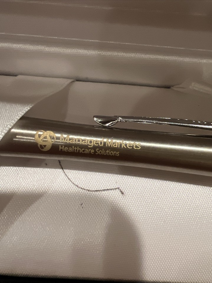 Parker Ball Point Pen Silver Finish W/Case Managed Markets Heath care