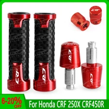 For Honda CRF 250X CRF450R CNC Handlebar Grips Handle Bar End Cap Tire Valve NEW