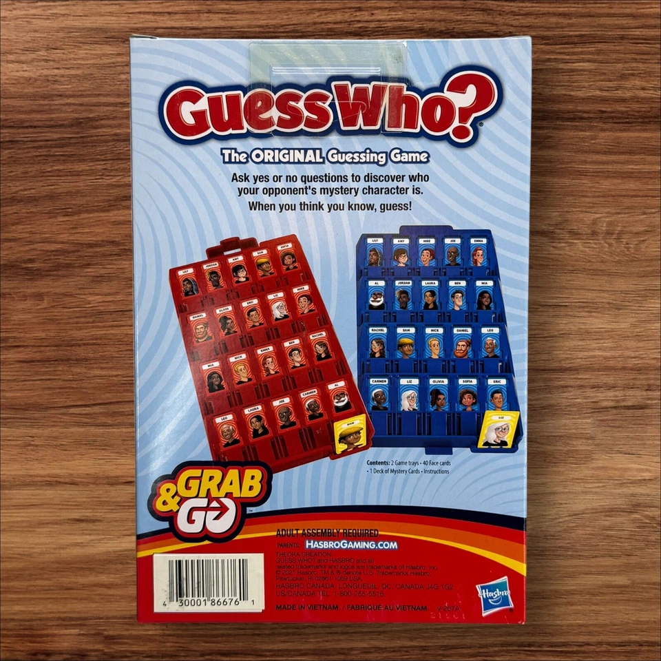Hasbro Gaming Guess Who? Grab & Go Portable Travel Board Game Ages 6+ 2 Player - Image 3 of 4
