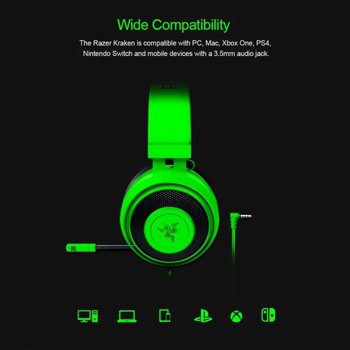 Razer Kraken Gaming Headset Wired Over Ear Headphones Earphones Mic PC Laptop AU - Picture 8 of 13