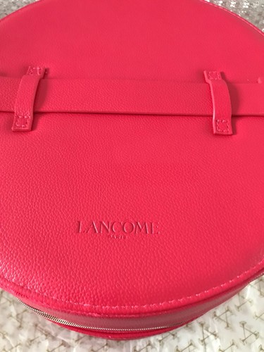 Lancome Vanity Make Up Case Bag Travel Bag Two Compartment Hot Pink New EMPTY - Afbeelding 1 van 4