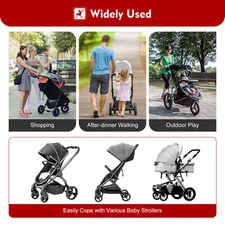 Buggy Board Universal 2in1 Wheeled Pushchair Baby Stroller Step Board W/ Seat