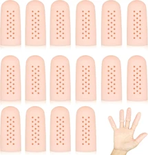 16Pcs Gel Finger Cots with Air Holes, Gel Finger Protectors Finger Covers Protec