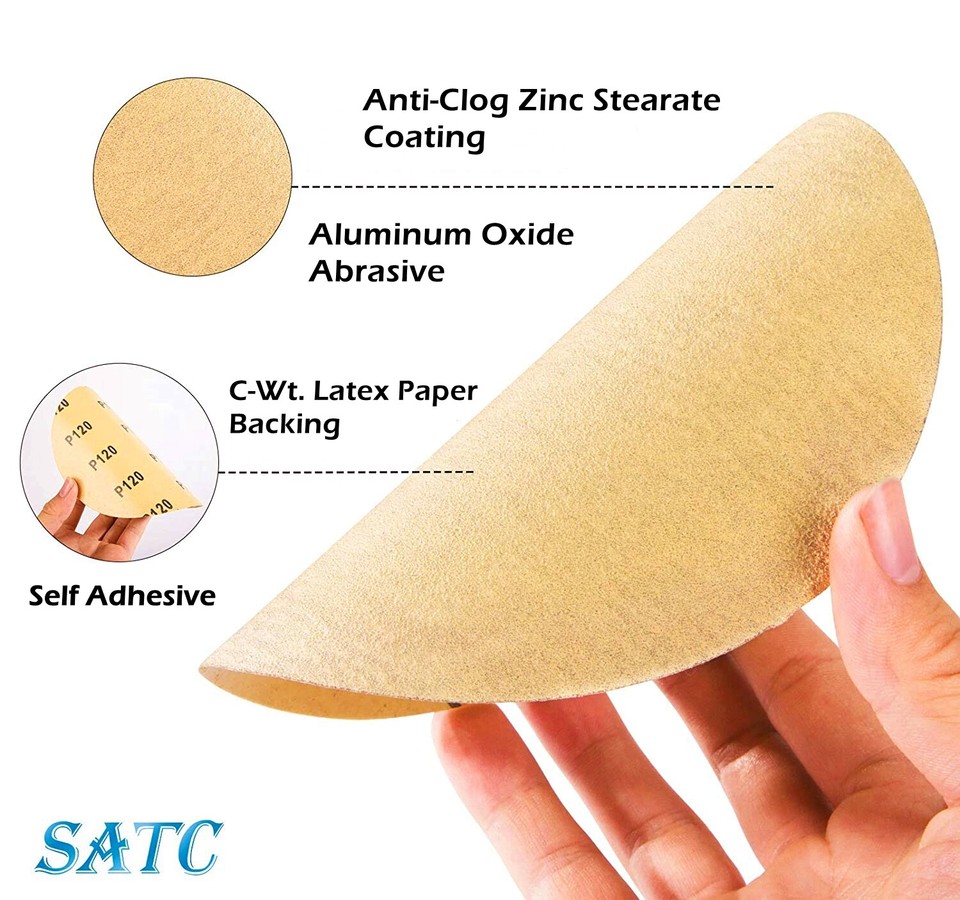 220 Grit 6 Inch PSA Sanding Disc Sandpaper 100 Roll Sticky Back DA - Foto 2