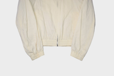 Theory Jacket Womens S Linen Blend Bomber Lightweight Ivory
