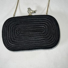 Women s Franchi Framed Hard Case Rhinestone Clasp Evening Bag Purse Chain