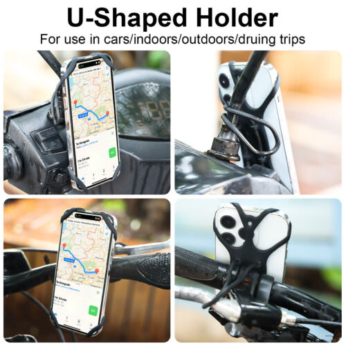 360° Silicone Stand Holder Bike Phone Mount For iPhone 15 14 13 12 11 Pro Max 8 - Picture 4 of 15