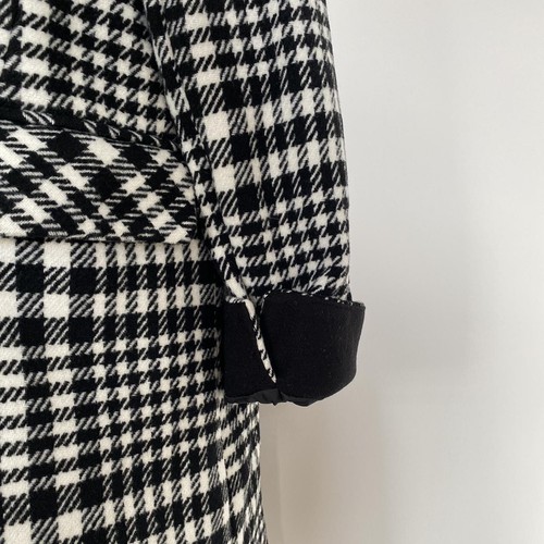 Women’s Size 14 Black & White Chequered Classic Coat NEW - Picture 8 of 8