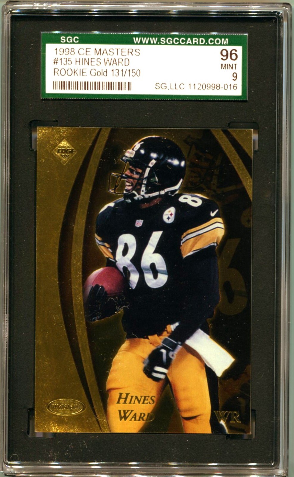 Hines Ward Collector's Edge Masters #135 Gold Redemption 100