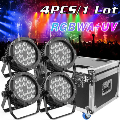 270W 18LED Stage Lights RGBW+UV DMX Color Change Par Light Party DJ Disco w/Case