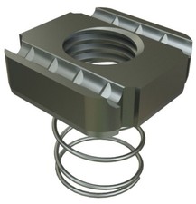 Unistrut P1012S-EG, 5/8", 1-5/8" W, Electrogalvanized Steel, Spring Nut , 1pc