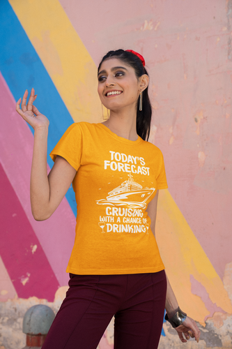 TODAY'S FORECAST CRUISING with a CHANCE of DRINKING -Cruise Vacation T Shirt - Picture 6 of 22