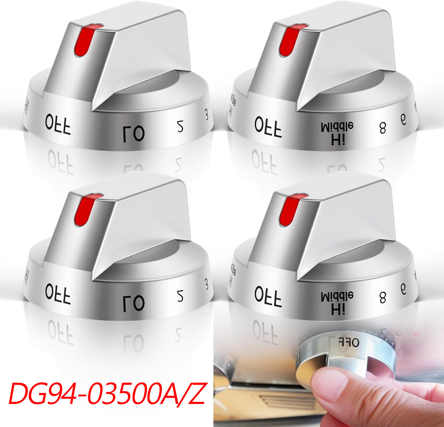 DG94-03500A/Z (4PCS) for Samsung Electric Stove Knob Replacement, DG94-03500V